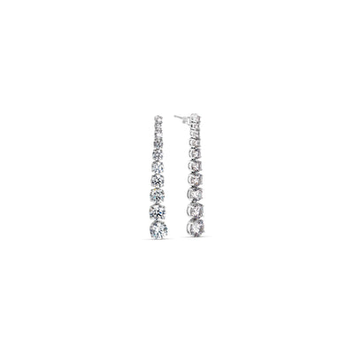 Pendientes Largos de Novia en Plata y Circonita