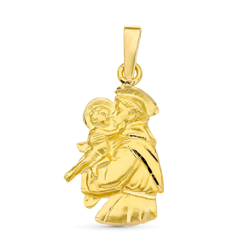 18K Yellow Gold Medal Saint Anthony Silhouette 25x15 mm