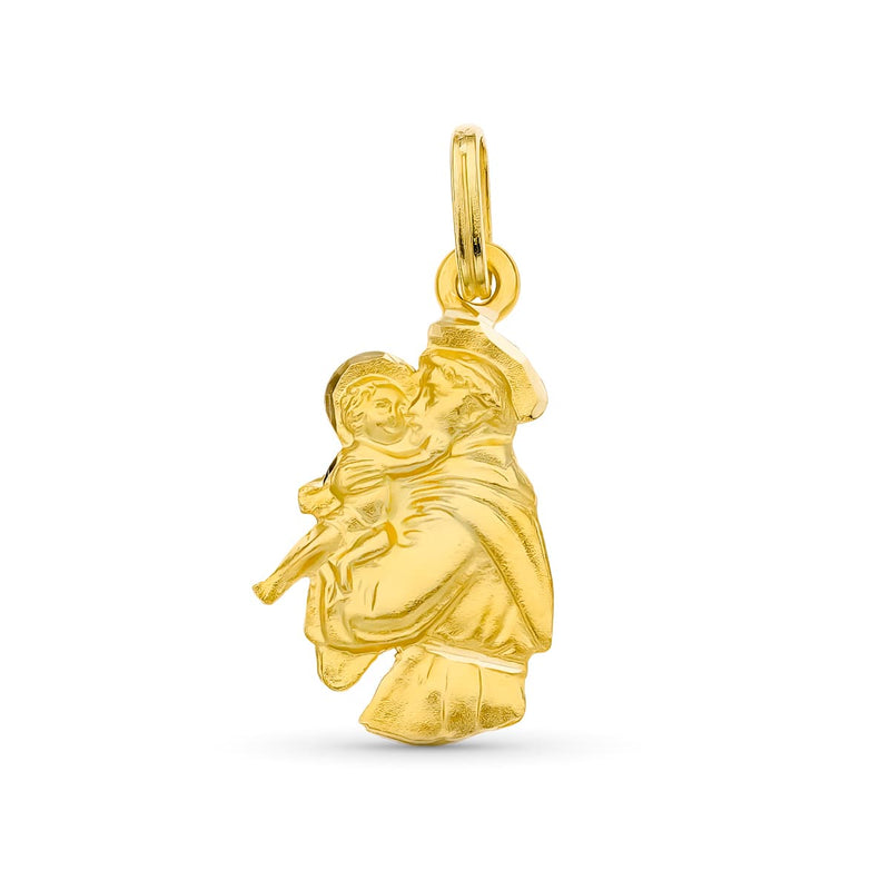 18K Yellow Gold Saint Anthony Silhouette Medal 20x12 mm