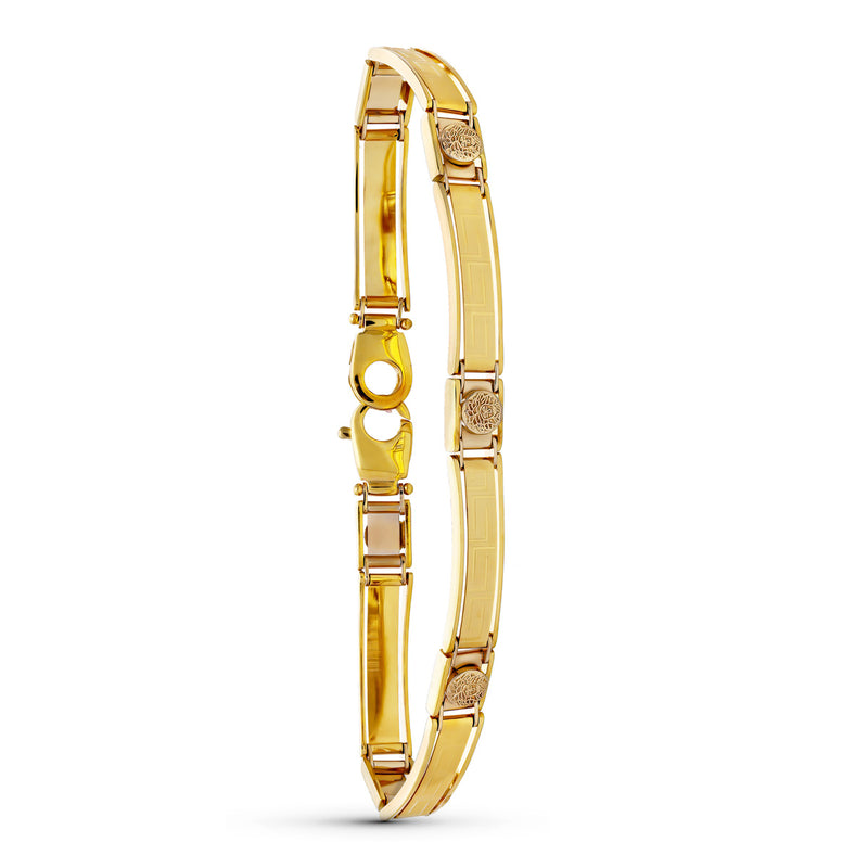 Bracelet Greca pour homme en or bicolore 18 carats