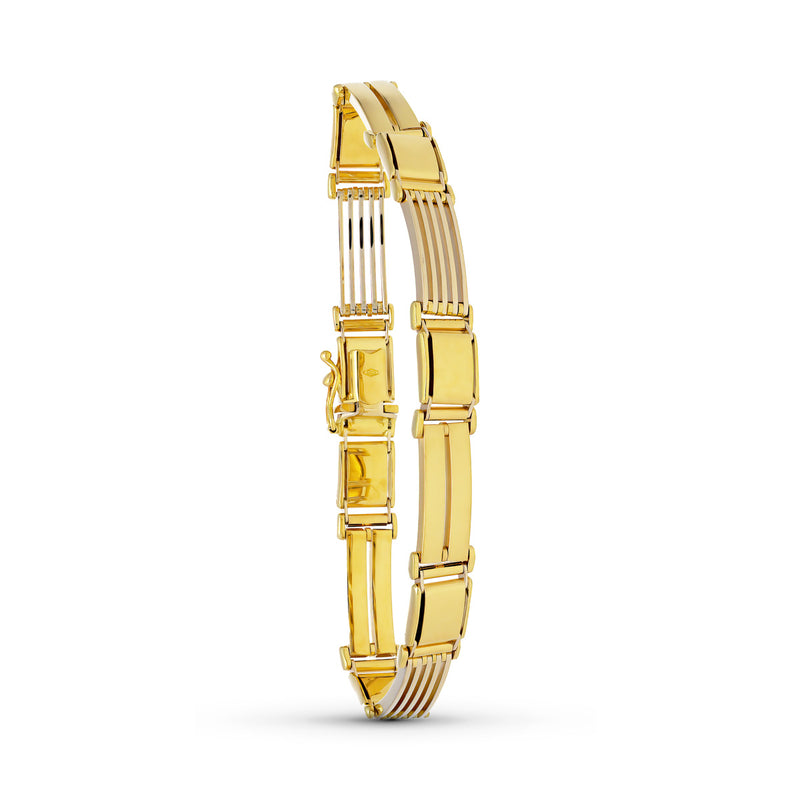 18K Yellow Gold Men's Bracelet Matte Shine