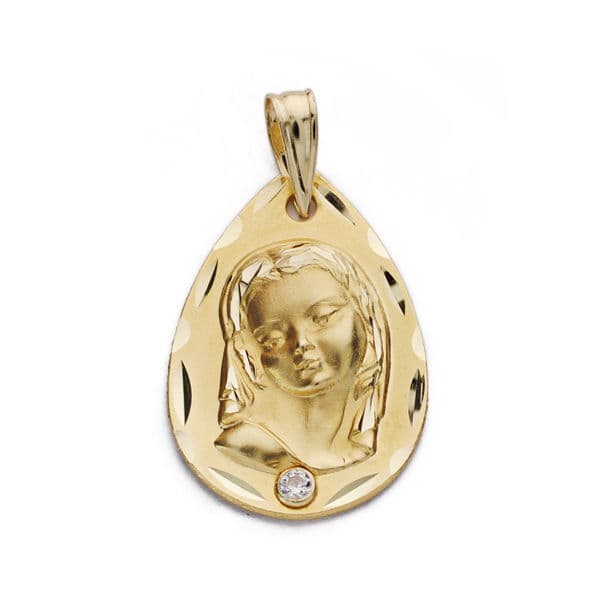 18K Medaille Jungfrau Kind 22X14 Mm