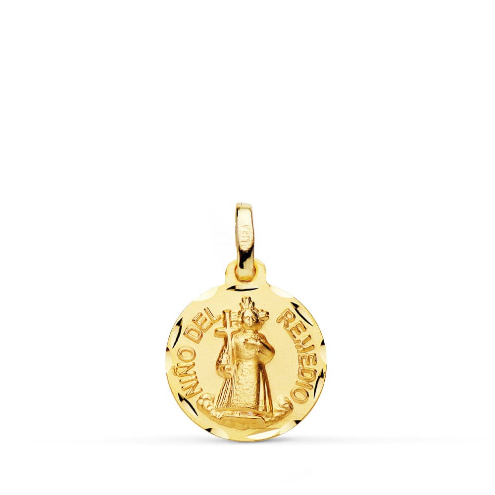 Médaille Enfant Du Remède 18K Gravée 14 mm