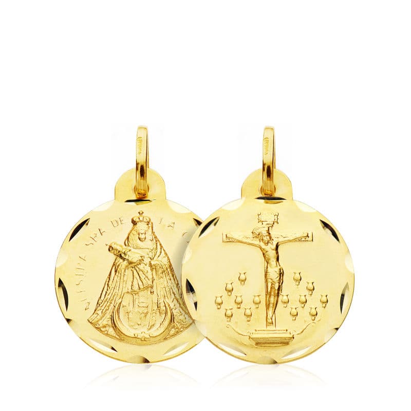 18K Escapular Christ of La Laguna Virgin of Candelaria 16 mm