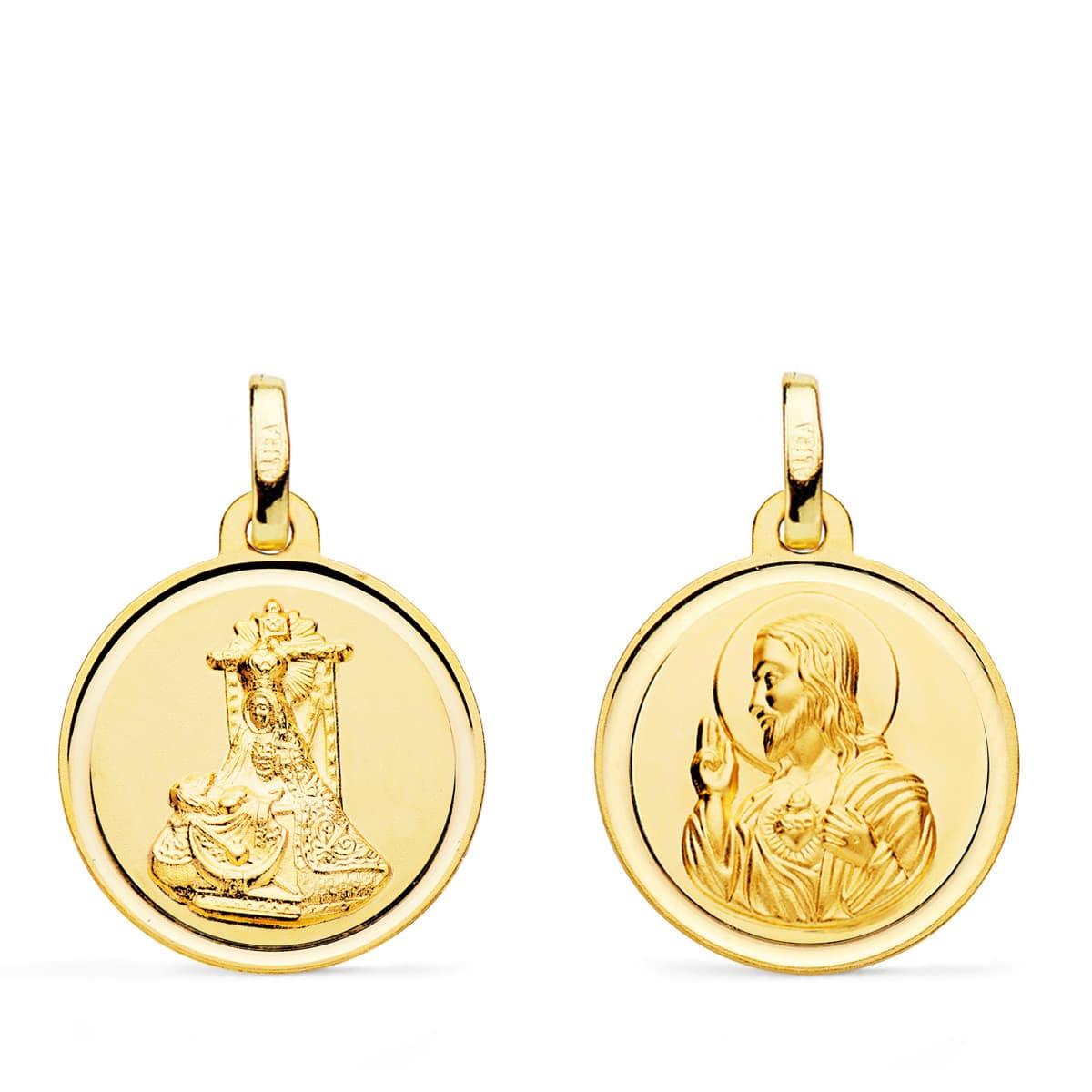 18K Virgen Angustias-Coração Jesus 18mm