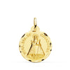 18K Medal of the Virgin of Covadonga 22 mm Carved
