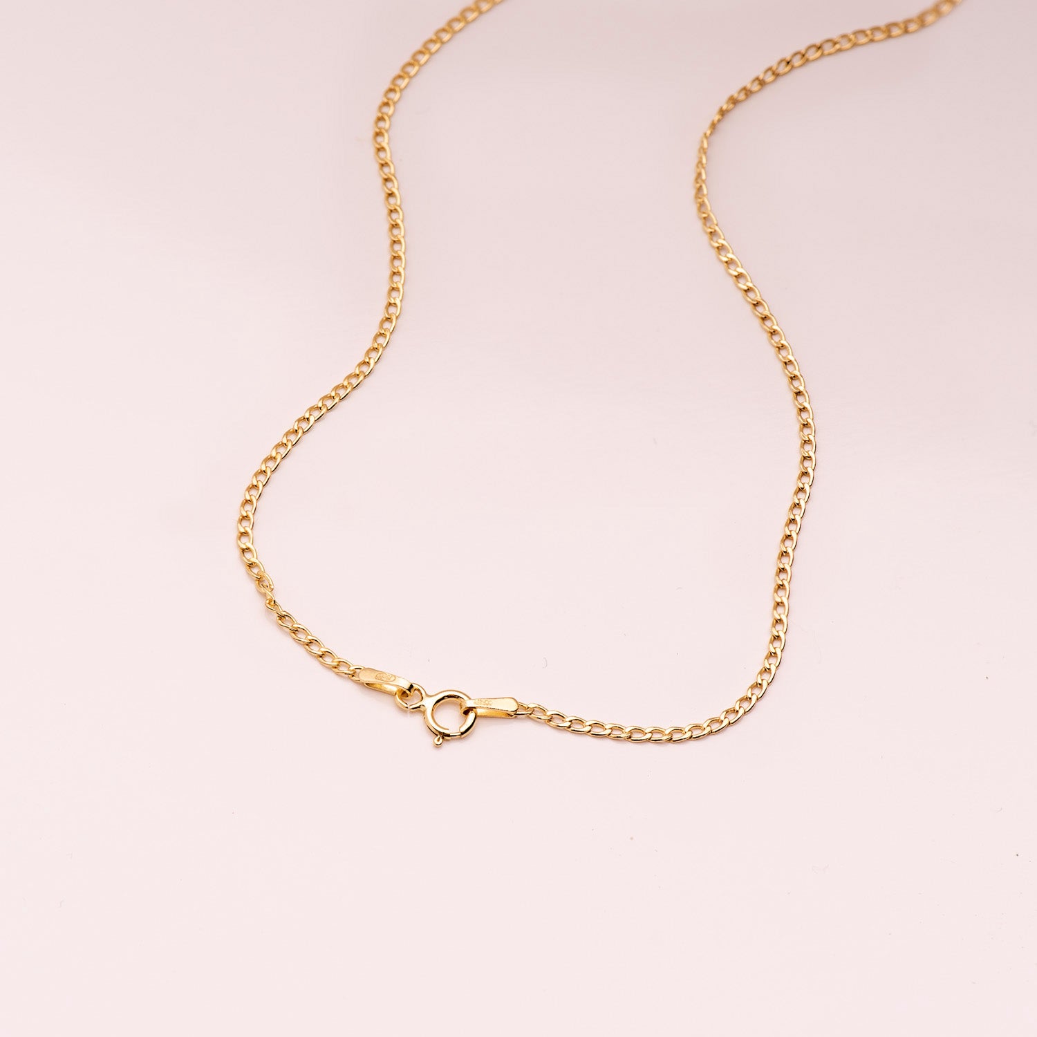 18K Cadena Hueca Barbada 50 cm 1 mm