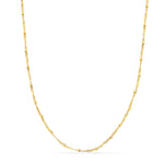 18K Solid Singapore Chain With Smooth Balls. Length 45 cm Width 1.2 mm