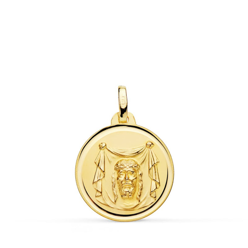 18K Medalla Santa Faz Bisel 18 mm
