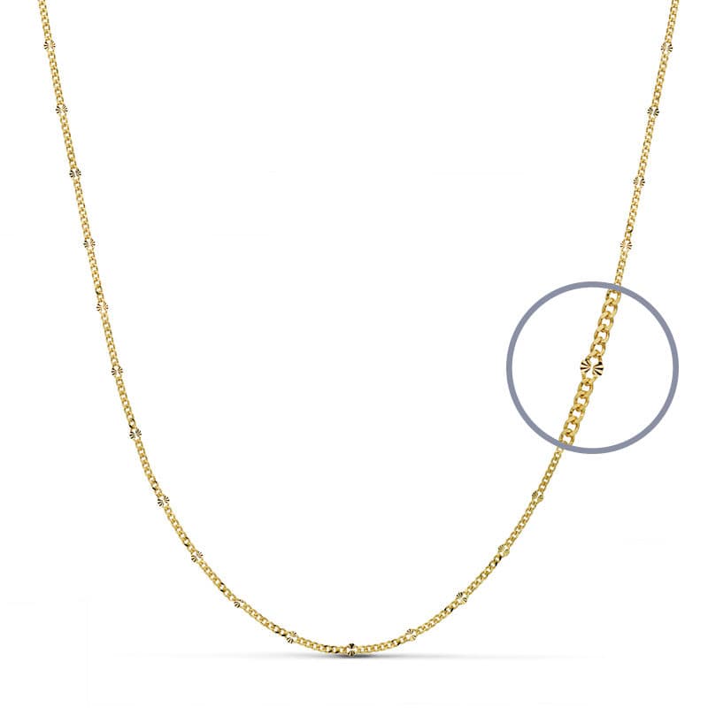 18K Solid Diamond-Cut Chain 40 cm 1.5 mm