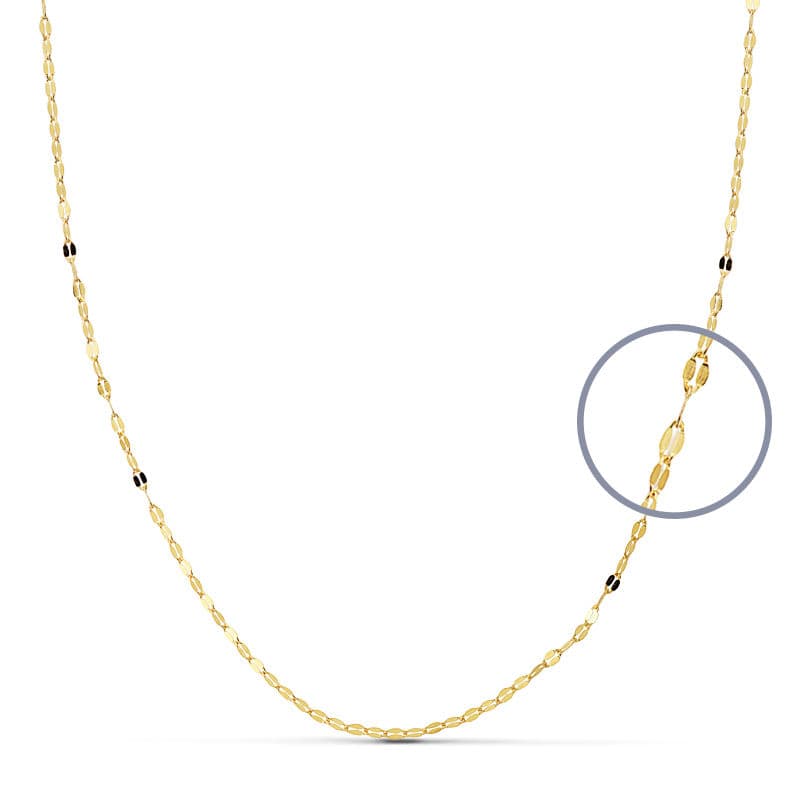 18K Solid Diamond-Cut Chain 45 cm 1 mm