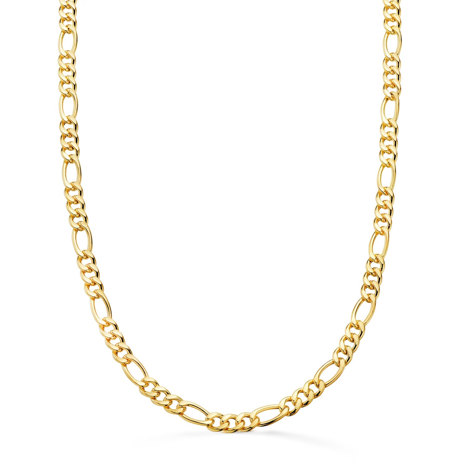 18K Yellow Gold Hollow Chain Link Cartier Type Width 4.5 mm Length 60 cm