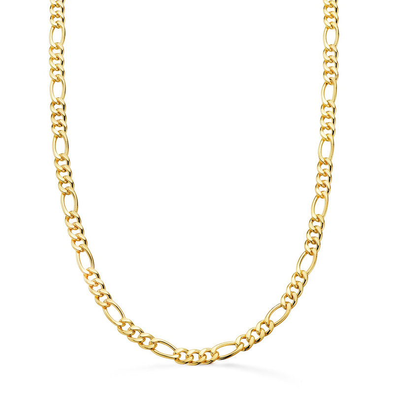 18K Cadena Oro Amarillo Hueca Eslabon Tipo Cartier Ancho 4.5 mm Largo 60 cm