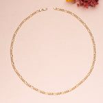 18K Cadena Oro Amarillo Hueca Eslabon Tipo Cartier Ancho 4.5 mm Largo 60 cm