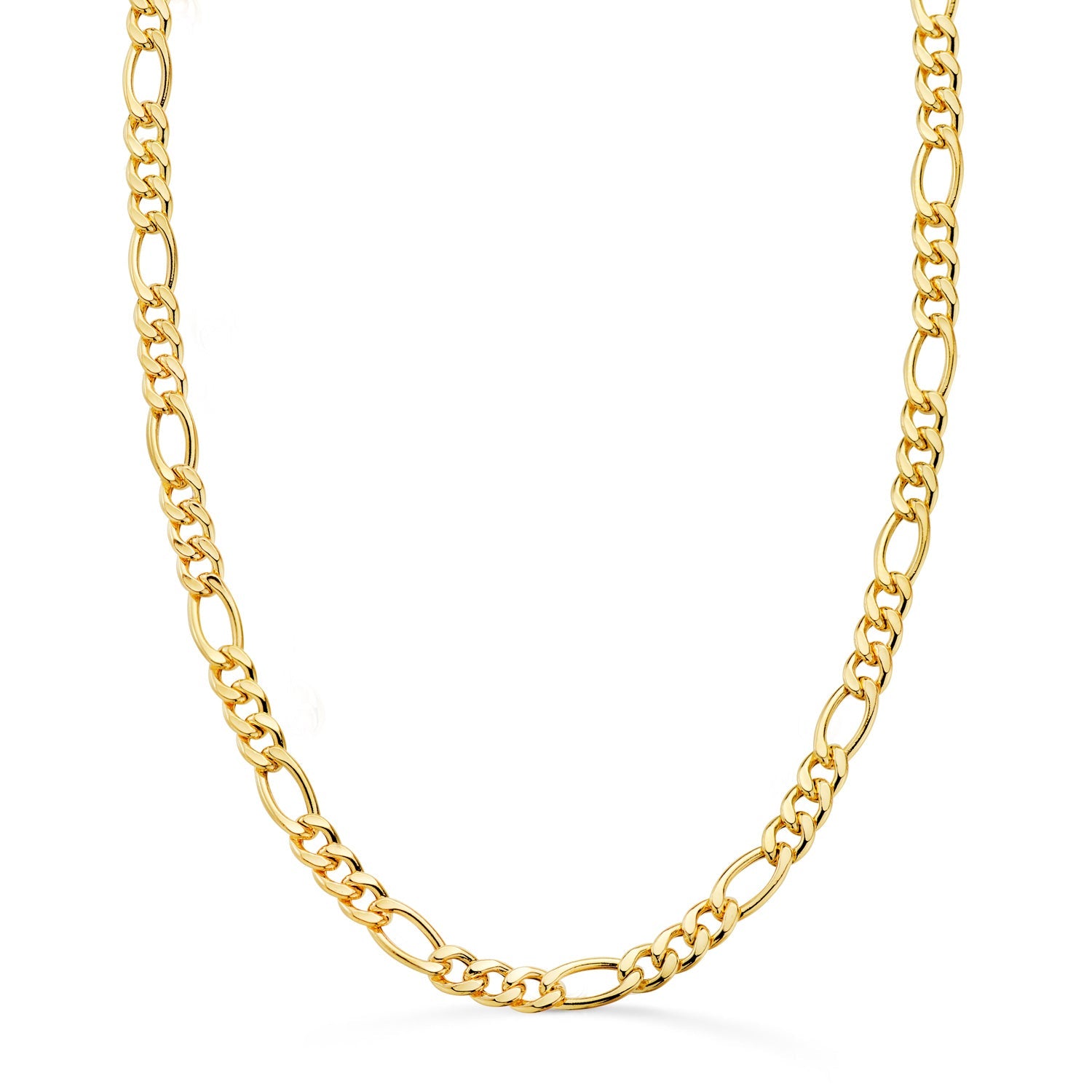 18K Yellow Gold Hollow Chain Link Cartier Type Width 5.5 mm Length 60 cm