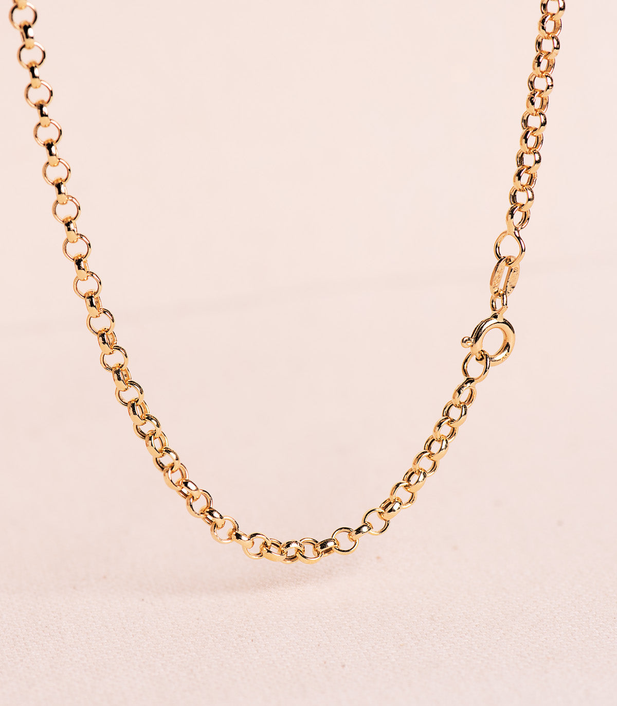 18K Cadena Hueca Rolo 50 cm 3 mm