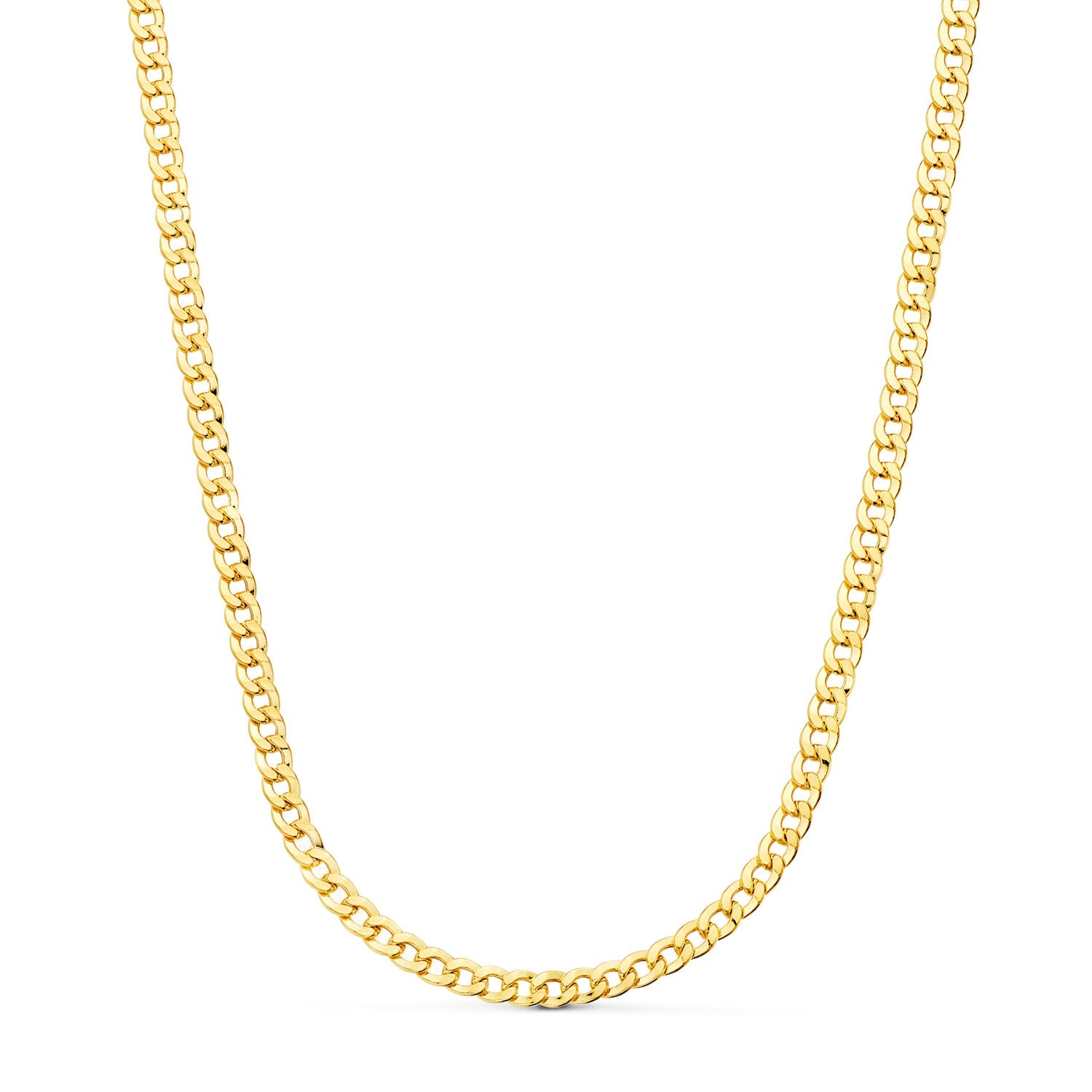 18K Yellow Gold Hollow Barbada Chain Length 60 cm Width 4.7mm
