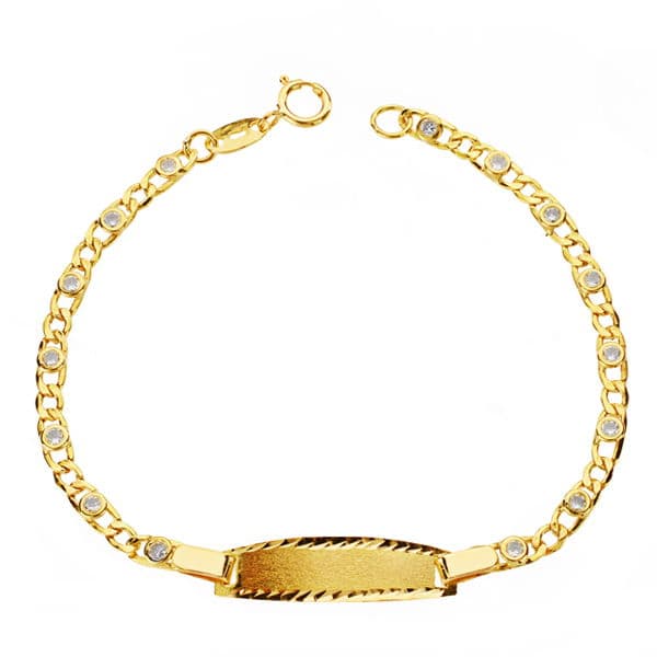 18K Bracelet with Zirconia 14cm 2.5 mm 1.75 Gr