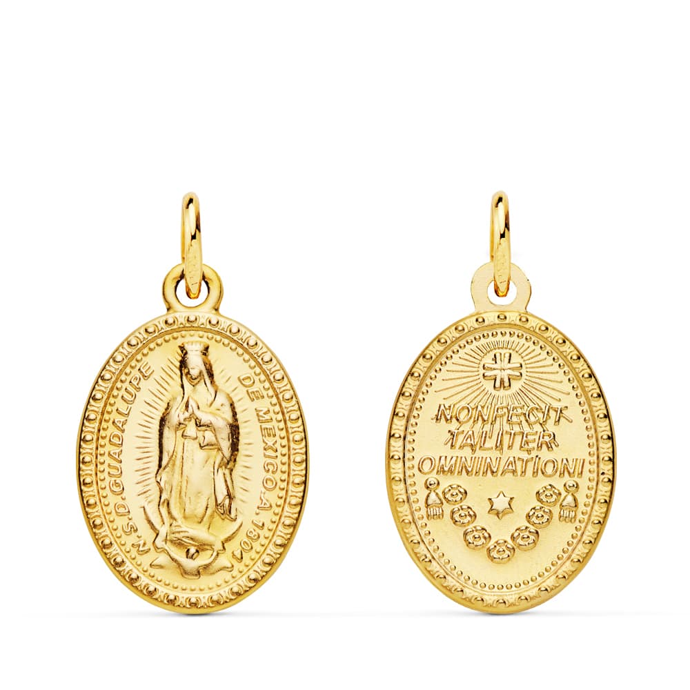 18K Oval Virgin of Guadalupe Medal 18x14 mm