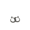 Pendientes Aro Baño Rutenio Circonitas Negras Modelo Mediano 20 mm