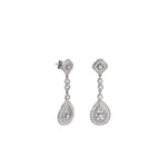 Boucles d'oreilles de mariée en forme de goutte avec zircone