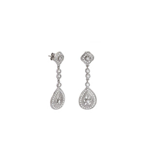 Bridal Drop Design Earrings with Zirconia