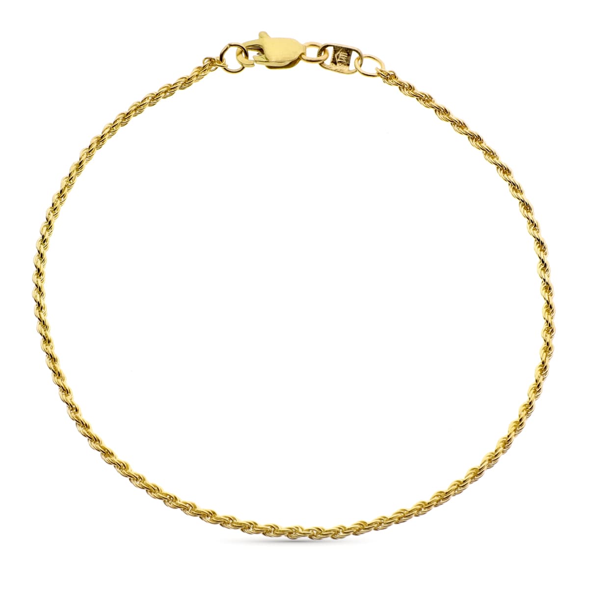18K Yellow Gold Bracelet Solomon Cord Width 1.5 mm 20 cm