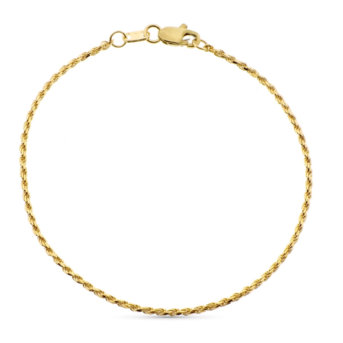 18K Yellow Gold Bracelet Solomon Cord Width 1.5 mm 19 cm