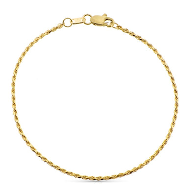 18K Yellow Gold Bracelet Solomon Cord Width 1.5 mm 19 cm