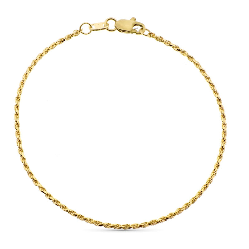 18K Yellow Gold Solomonic Cord Bracelet Width 1.5 mm 19 cm
