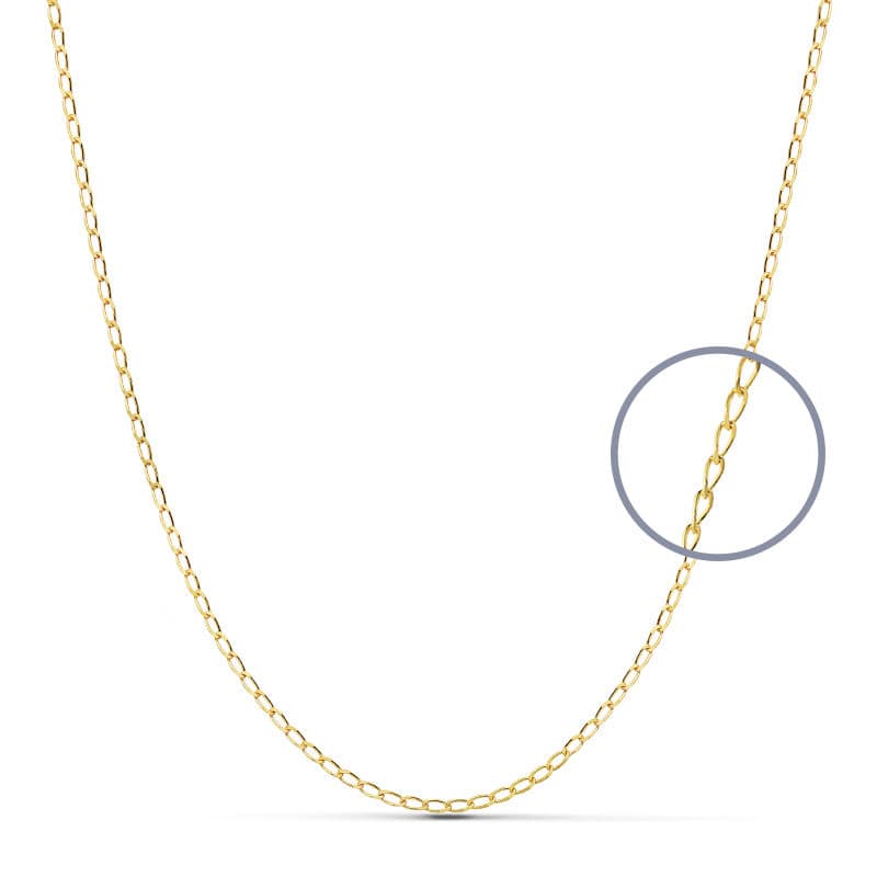 18K Cadena Maciza Bilbao 40 cm 0.9 mm