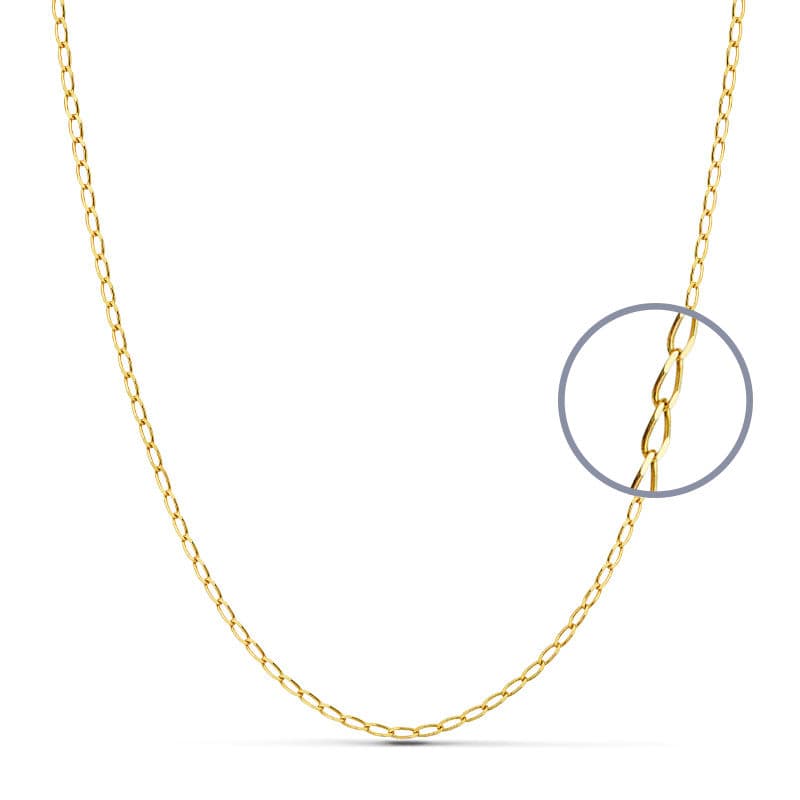 18K Cadena Maciza Bilbao 50 cm 1.5 mm