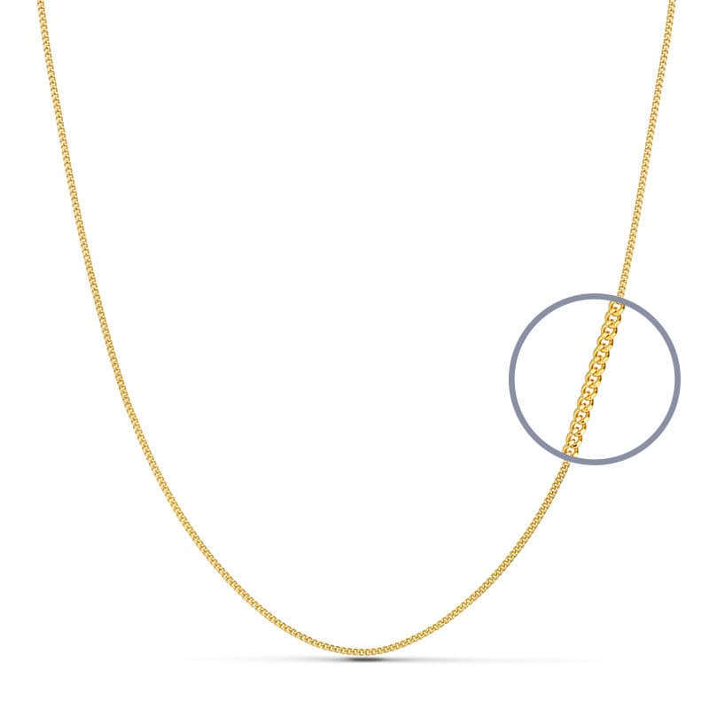 18K Solid Curb Chain 45 cm 0.8 mm 2.20 Gr