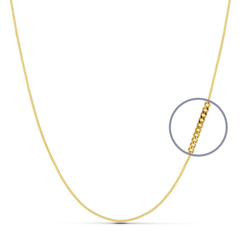 18K Solid Chain Barbada 40 cm 1 mm