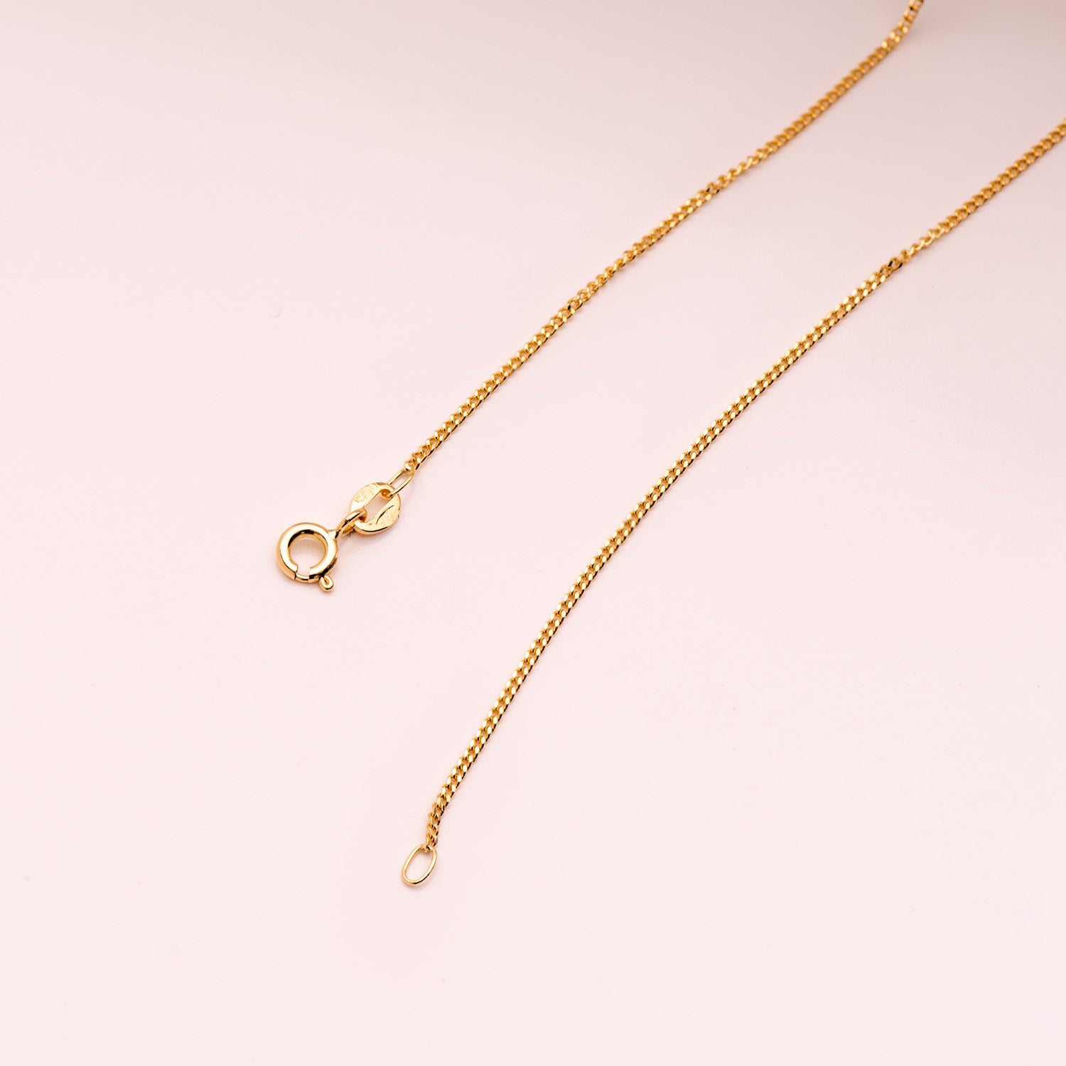 18K Cadena Maciza Barbada 40 cm 1 mm