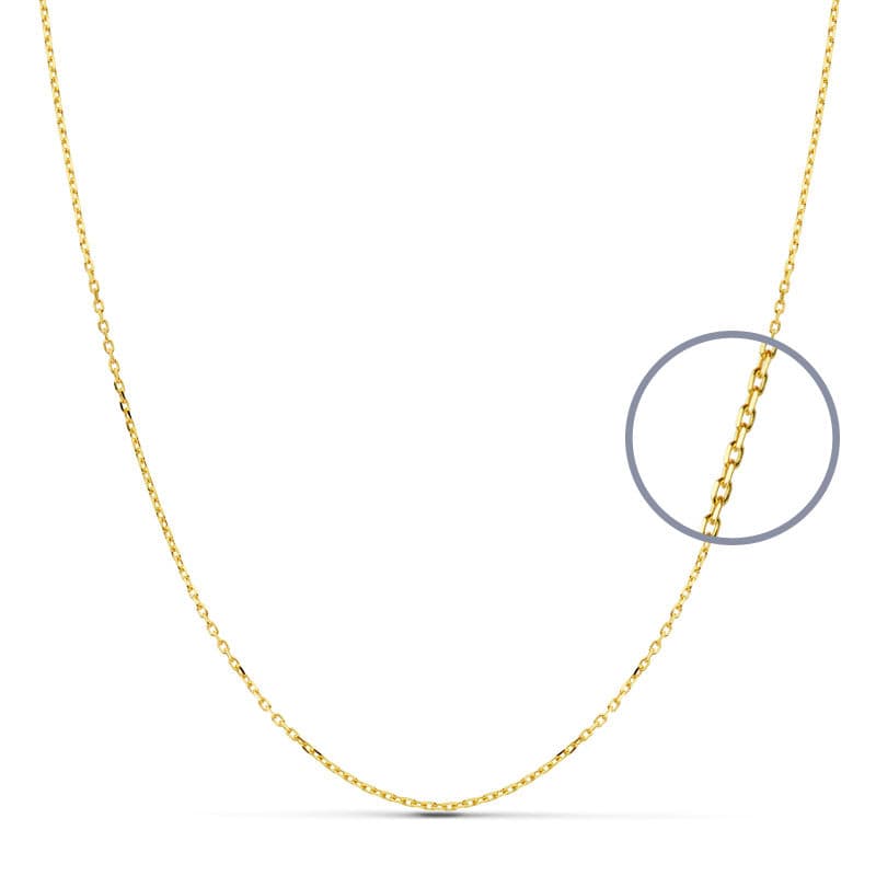 18K Cadena Maciza Forzada 45 cm 1 mm 2.40 Gr