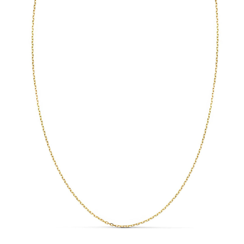 18K Cadena Maciza  Forzada Largo 50 cm Ancho 1 mm