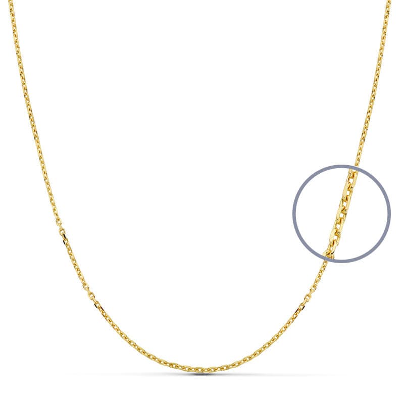 18K Solid Forced Chain 50 cm Width 1.5 mm