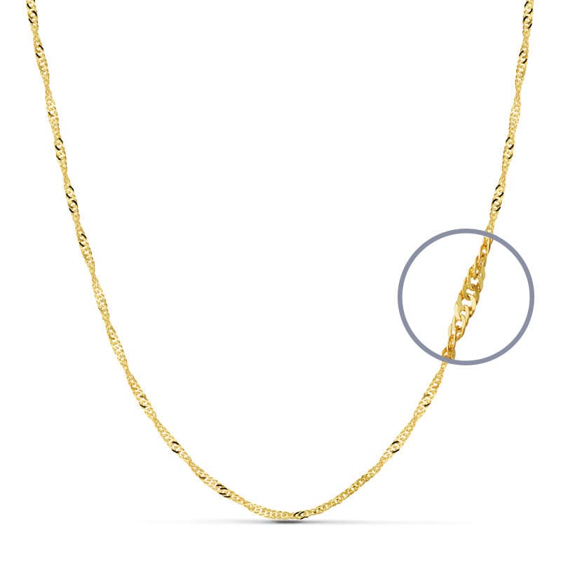 18K Solid Singapore Chain 40 cm 2 mm