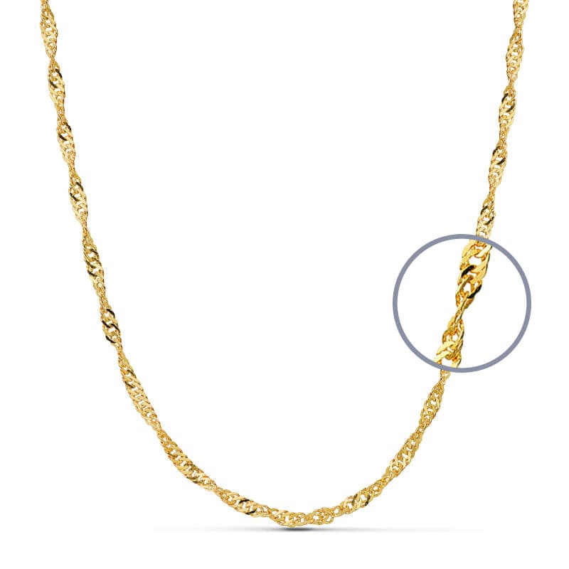 18K Solid Singapore Chain 50 cm 2.7 mm