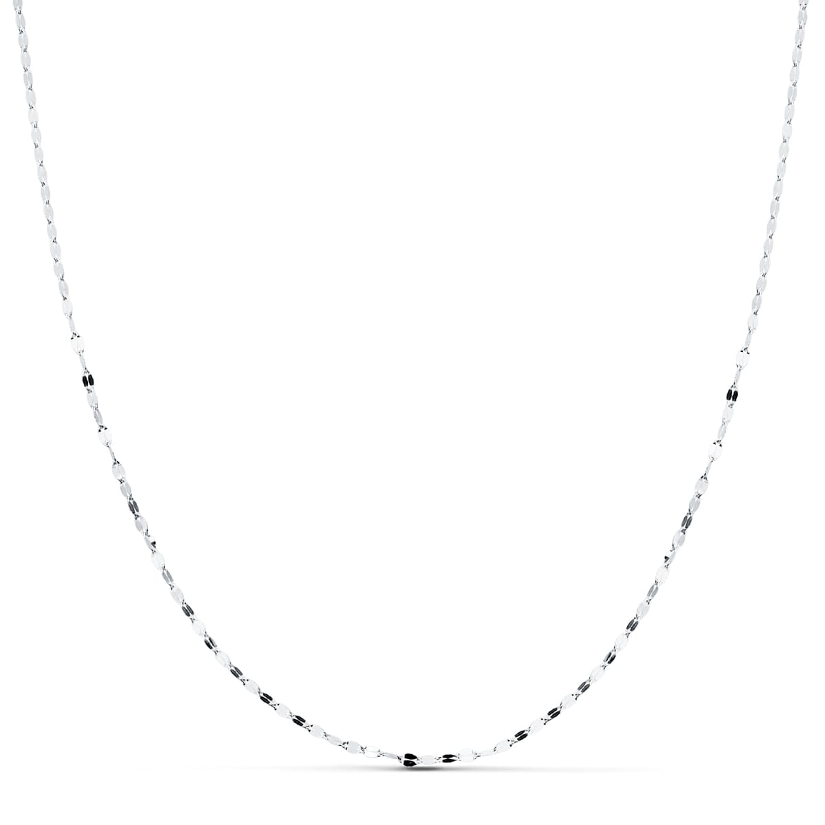18K Cadena Maciza Oro Blanco Diamantada 45 cm 1.2 mm