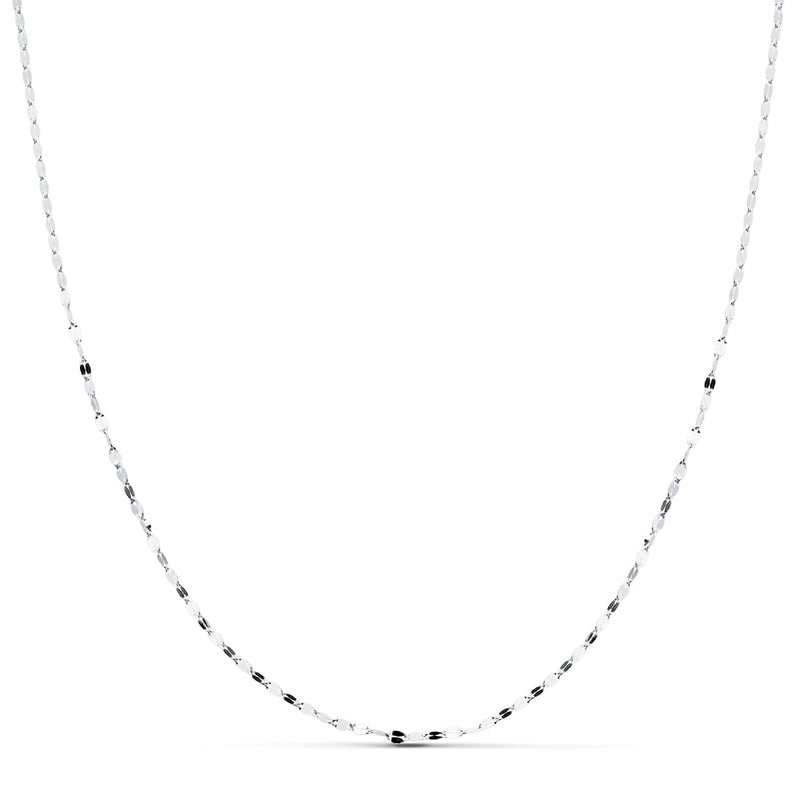 18K Cadena Maciza Oro Blanco Diamantada 45 cm 1.2 mm