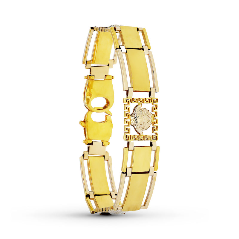 18K Matte Shiny Two-tone Gold Medusa Bracelet