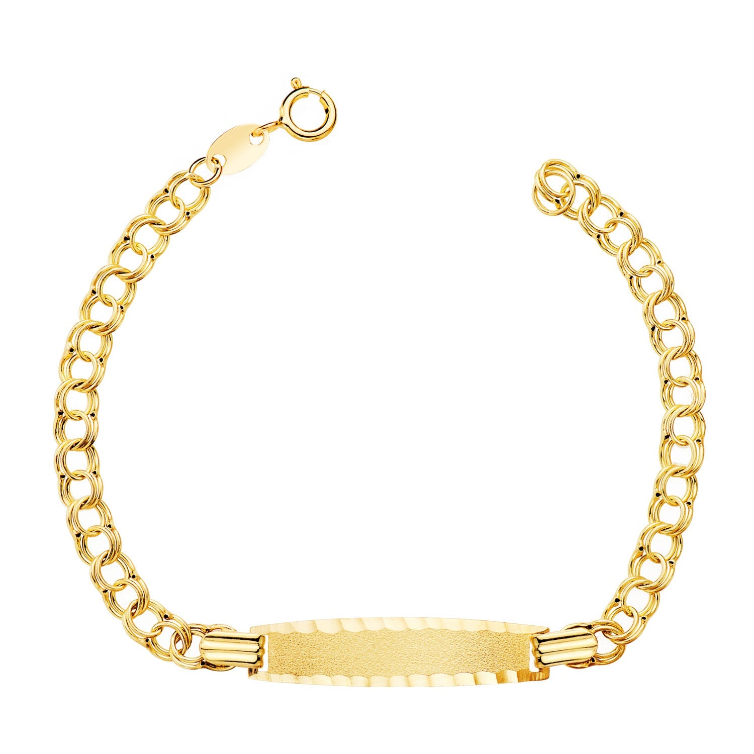 18K Yellow Gold Hungarian Slave Bracelet 14.5 cm. Carved Plate: 26x6mm