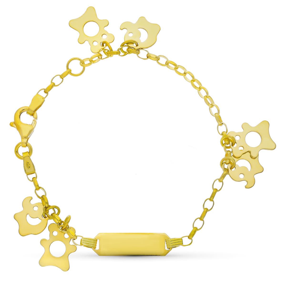 Esclava en or jaune 18K Figures 14 cm 2 mm