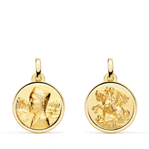 18K Scapular Virgin Montserrat and Saint George Bezel 16 mm