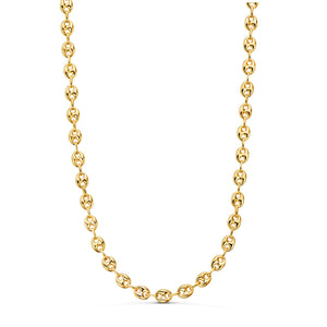 Chaîne Calabrote creuse en or jaune 18 carats Largeur : 6,5x5 mm. Longueur : 60 cm