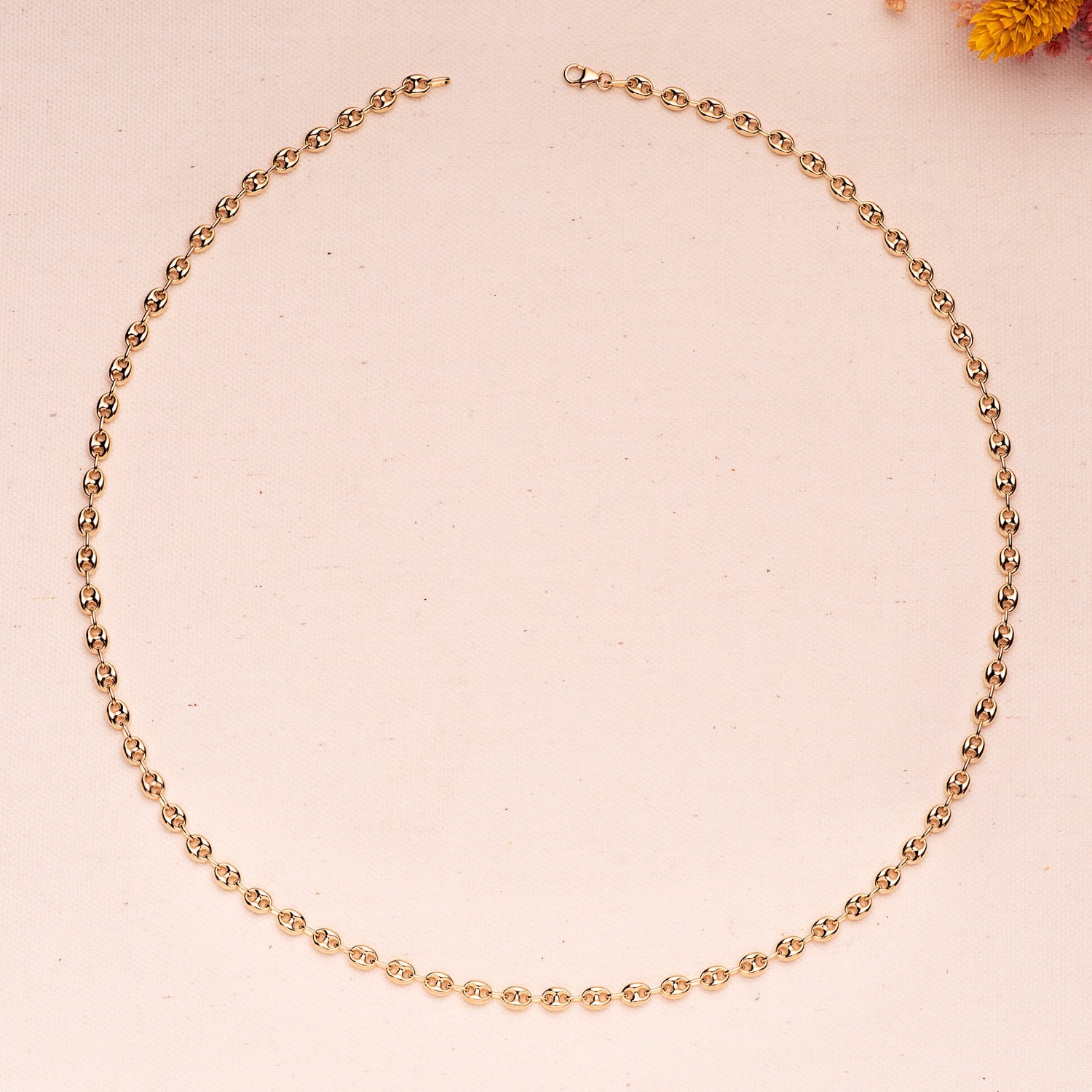 18K Cadena Oro Amarillo Calabrote Hueca Ancho: 6,5x5mm. Largo: 60 cm