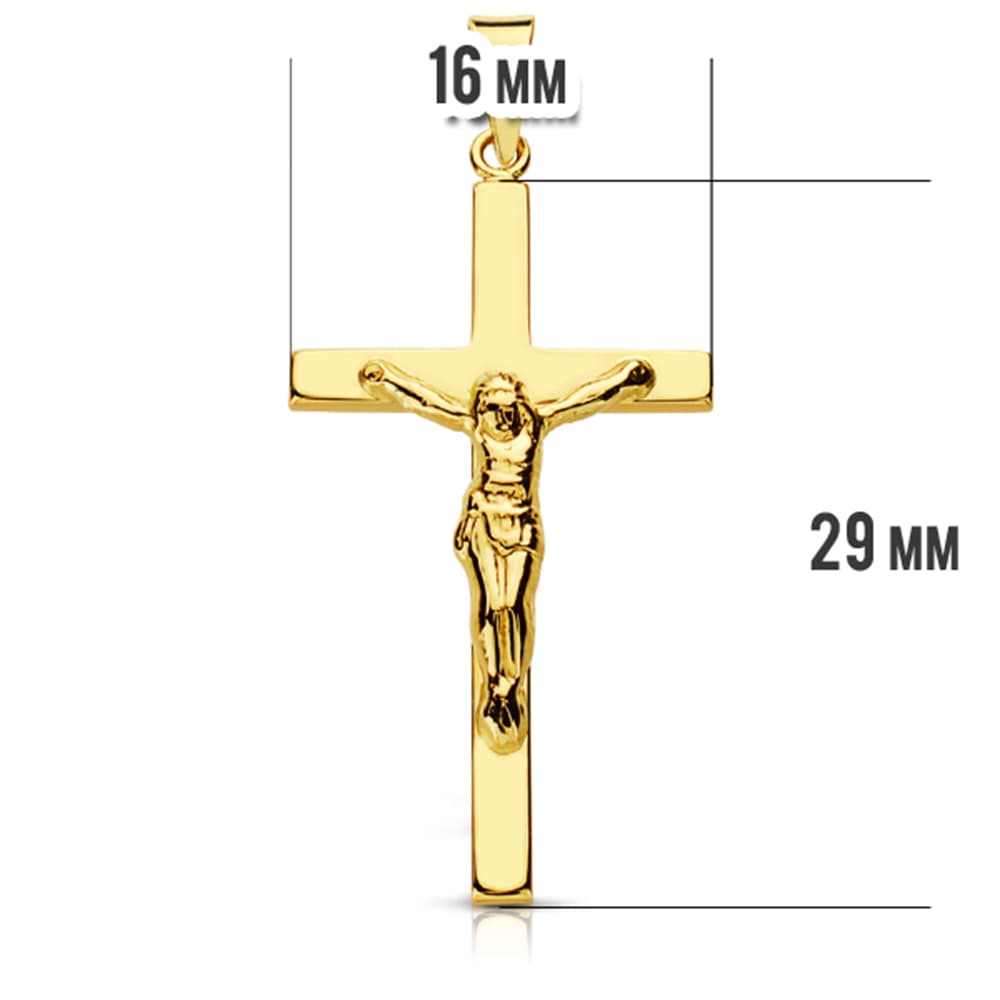 18K Cross With Christ. 31x16 mm
