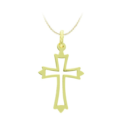 18K Cruz Oro Amarillo Calada Lisa 27x17 mm